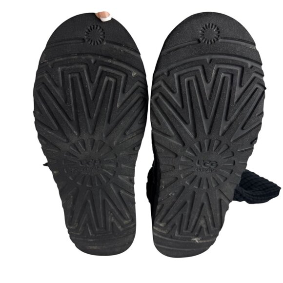 Ugg Black Sweater Boots Calf Women's 9 GUC Casual Warm Winter Comfortable - Picture 8 of 15